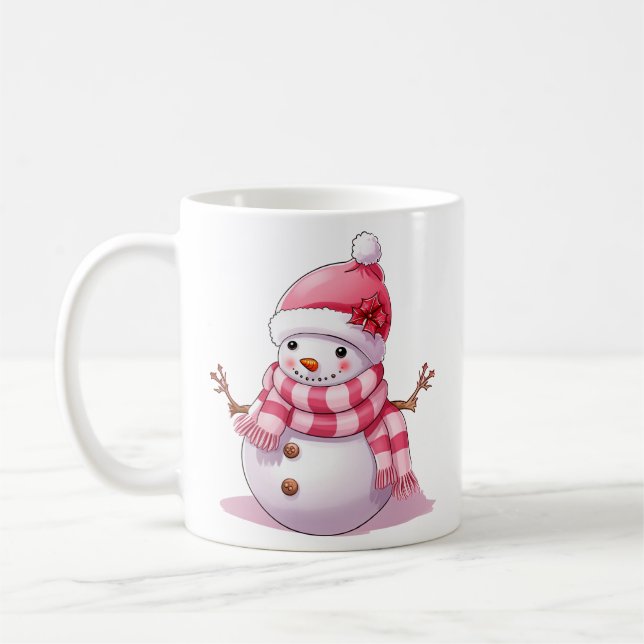 Caneca De Café Bonito bonitão de Natal Rosa (Esquerda)