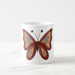 Caneca De Café Bonito Brown Butterly