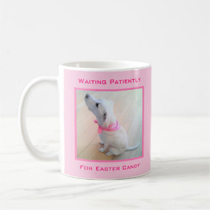 Caneca De Café Bonito Cachorro Pupado Vestindo Presente de Pásco