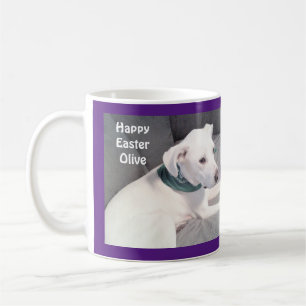 Caneca De Café Bonito Cãozinho Branco Adorável Dog Páscoa Roxo