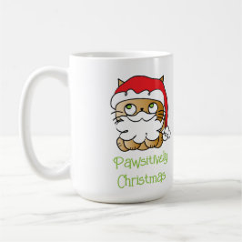 Caneca De Café Bonito Cartoon de Natal Feriado Gato Engraçado Diz