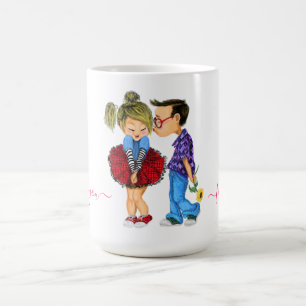 Caneca De Café Bonito Casal Romântico - Beijo - Eu Te Amo 