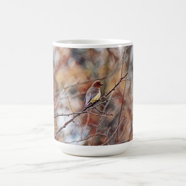 Caneca De Café Bonito Cedar Waxwing Bird Fotografia da Copa (Centro)