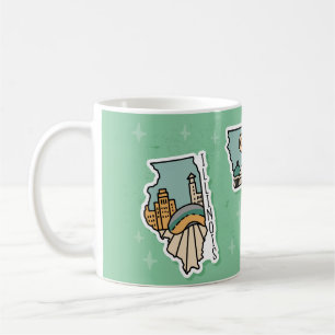 CANECA DE CAFÉ BONITO CONJUNTO DE POSTAIS DE LANDSCAPE DOS ESTADO
