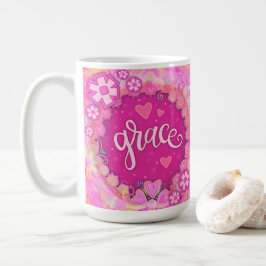 Caneca De Café Bonito cor-de-rosa Inspirando uma Arte de Palavra