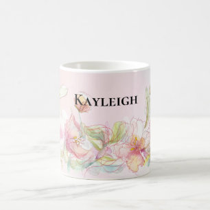 Caneca De Café Bonito cor-de-rosa rosa