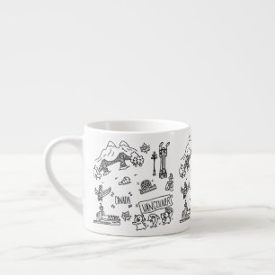 Caneca de café bonito de Vancôver preto e branco