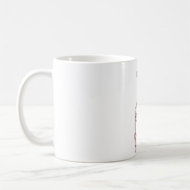 Caneca De Café Bonito Dodle Coração de Dedos Fantasmas: (Esquerda)