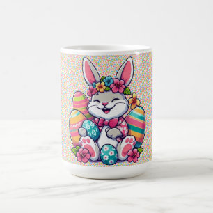 Caneca De Café Bonito e colorido coelho da Páscoa havaiana/tropic