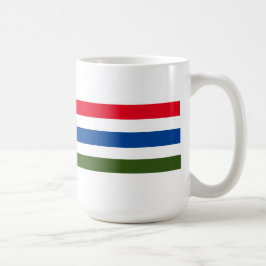 Caneca De Café Bonito faixa verde azul-vermelha em fundo branco