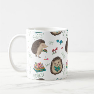 Caneca De Café Bonito Feliz Hedgehog Adora Livros