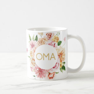Caneca De Café Bonito Floral Oma Gift Mug
