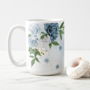 Caneca De Café bonito floricultura azul
