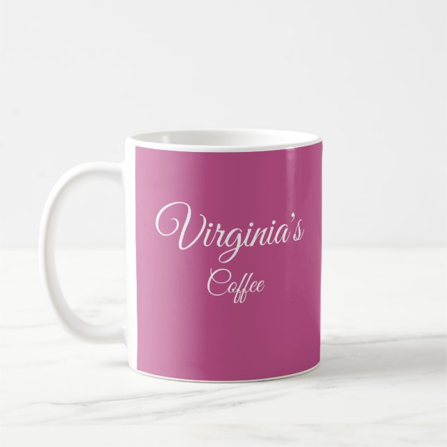 Caneca De Café Bonito Fuchsia Personalizada Coffee Mug (Esquerda)