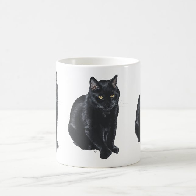 Caneca De Café Bonito Gato Negro (Centro)