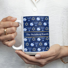 Caneca De Café Bonito Hanukkah Dreidel Menorah - Presente Persona