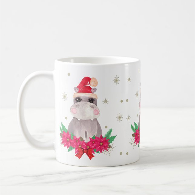Caneca De Café Bonito Hippo de Natal (Esquerda)