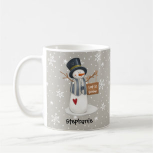 Caneca De Café Bonito Homem de Neve Personalizado Que Neve