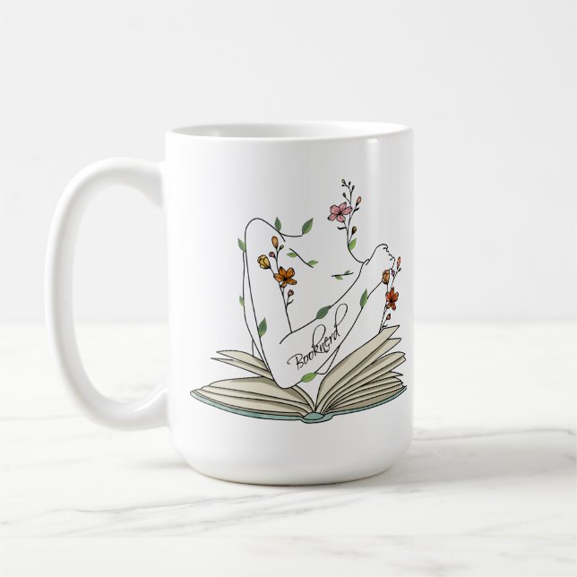 Caneca De Café Bonito livro delicado presente de flores silvestre (Esquerda)