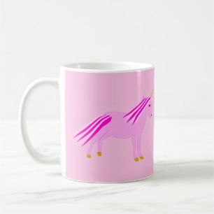 Caneca De Café Bonito menina rosa Unicórnio