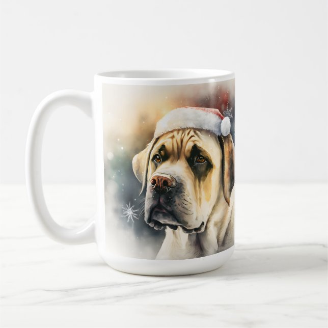 CANECA DE CAFÉ BONITO NATAL ENFRENTADO BULLMASTIFF (Esquerda)