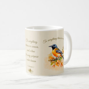 Caneca De Café Bonito Oriole Songbird Mug com cotação Bíblia