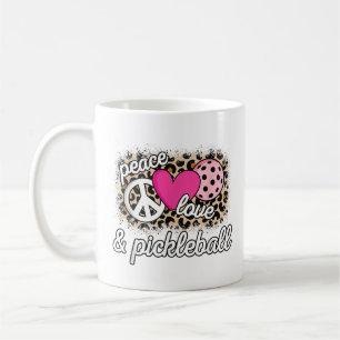 Caneca De Café Bonito Paz Amor Jogador de Pickleball Engraçado Pi