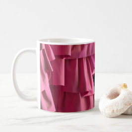 Caneca De Café Bonito Pink Silk Ruffles Padrão Moderno Mug