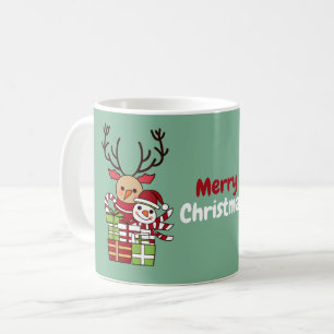 Caneca De Café Bonito presente de bonitinho cartoon rendeer de ne