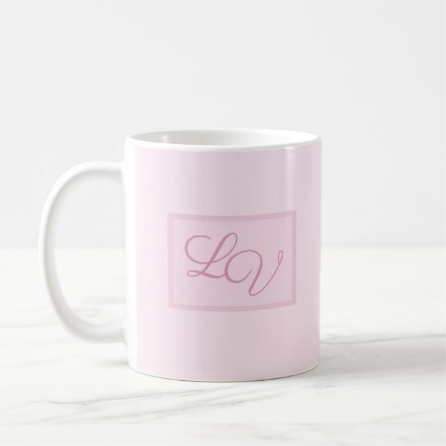Caneca De Café Bonito Rosa e Blush (Esquerda)