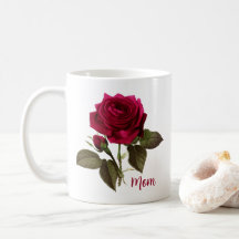Bonito Rosa Mug Para Mãe - Nome Editável