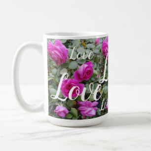 Caneca De Café Bonito Rosa Vintage Rosa Flor Amar 