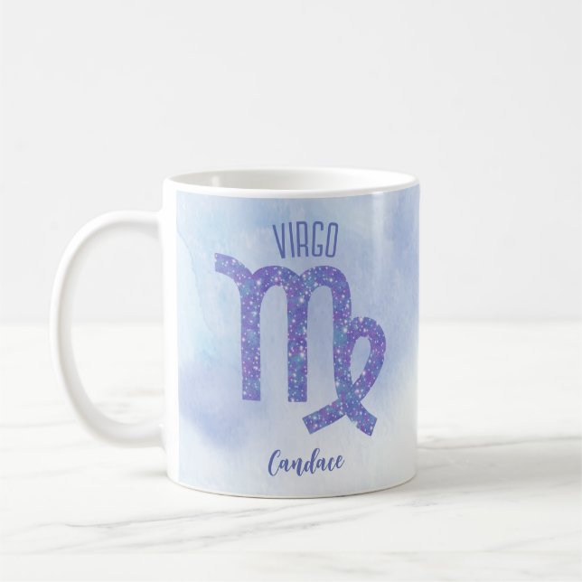 Caneca De Café Bonito Símbolo de Astrologia Virgo Personalizado R (Esquerda)