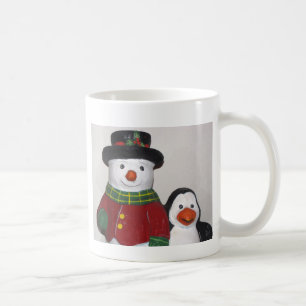 Caneca De Café Bonito Snowman e Taça de Café Amigo