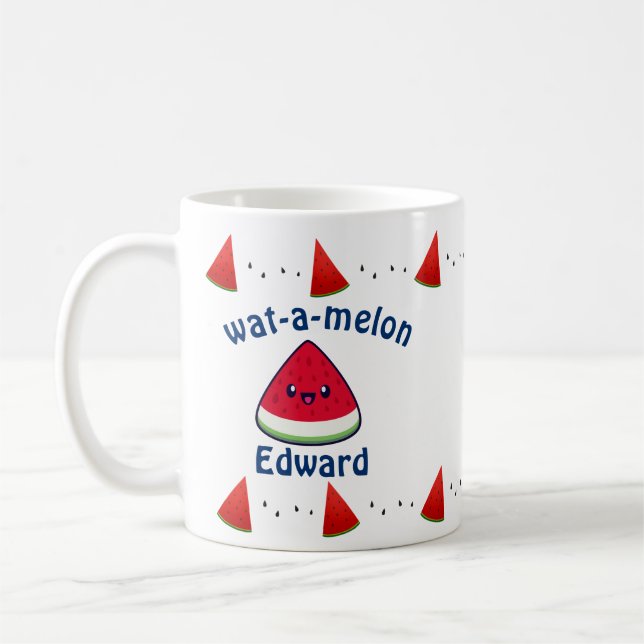 Caneca De Café Bonito Sorriso Kawaii Watermelon (Esquerda)