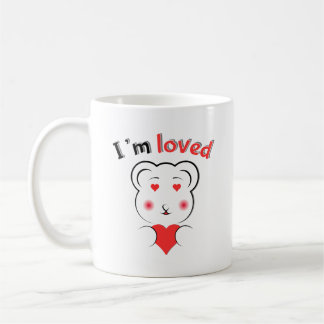 Caneca De Café Bonito, sou Adorado Bear Mug - Urso Minimalista Ro