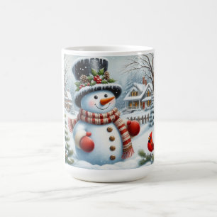Caneca De Café Bonito, Vintage/Natal Whimsical/boneco de neve de 