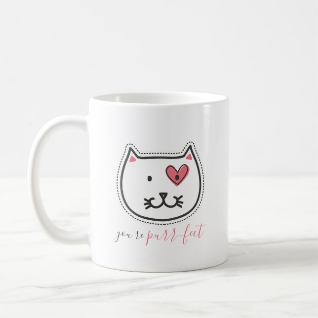 Caneca De Café Bonito você é dia dos namorados do gato do gatinho (Esquerda)