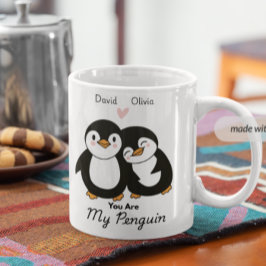 Caneca De Café Bonito, você é meu Casal personalizado pinguim