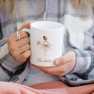 Caneca De Café Bonito Whimsic Ballerina Floral Kid