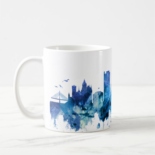 Caneca De Café Bonn Alemanha Skyline Blue (Esquerda)