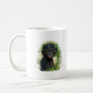 Caneca De Café Bonobo Baby In Grass