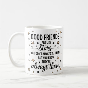 Caneca De Café Bons Amigos São Como Estrelas Citação Inspiradora
