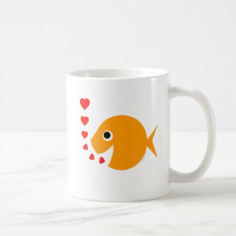 Caneca De Café Bons desenhos animados de peixe doce felizes no am