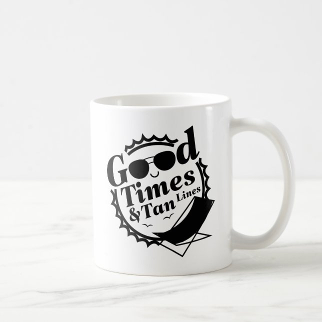 Caneca De Café Bons Tempos E Linhas De Barramento (Direita)