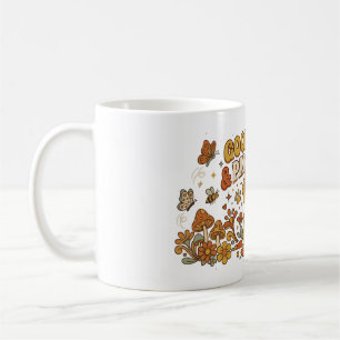 Caneca De Café Bons Vibes Retrô e Impressões de Patas do Golden R