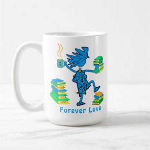 Caneca De Café Bônus mãe! Love Livros Coffee Mug