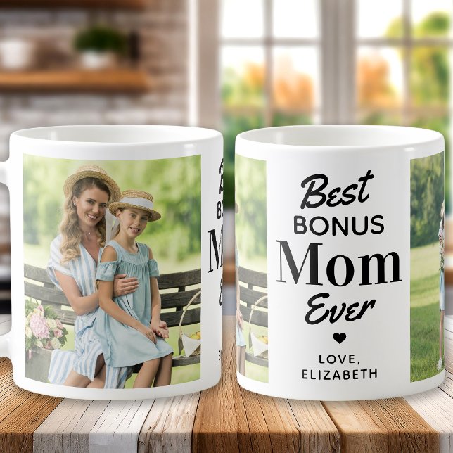 Caneca De Café BONUS MOM Step Mãe Dia de as mães Personalizado 2  (Criador carregado)