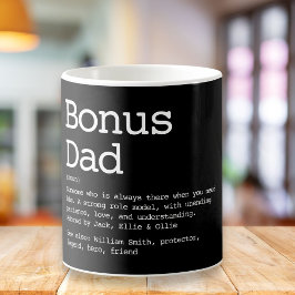 Caneca De Café Bônus Pai Padrasto Definição Preto Personalizado