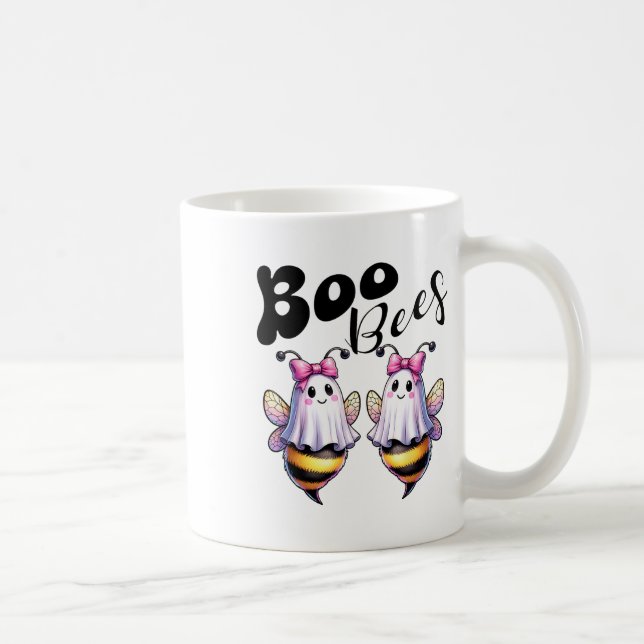 Caneca De Café Boo Bees Fantasma Abelhas Halloween Furiosas Mulhe (Direita)